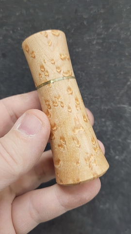 Lidded Box for Sewing Needles/Pills/Toothpicks - Birdseye Maple Wood