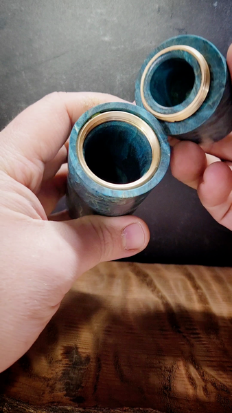 Lidded Box - Blue Dyed Poplar Burl