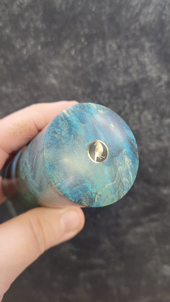 Lidded Box - Blue Dyed Poplar Burl