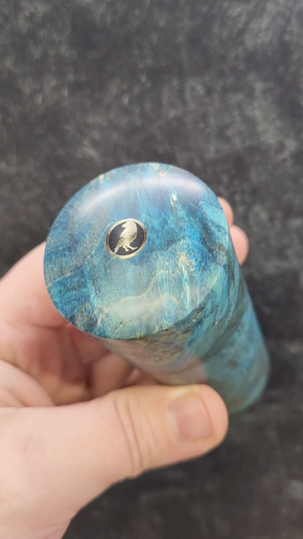 Lidded Box - Blue Dyed Poplar Burl