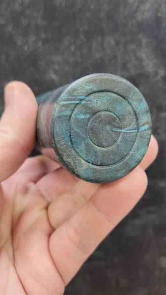 Lidded Box - Blue Dyed Poplar Burl