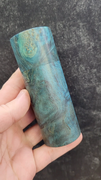 Lidded Box - Blue Dyed Poplar Burl