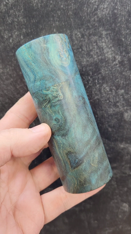 Lidded Box - Blue Dyed Poplar Burl
