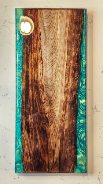 Charcuterie Board - Ancient Sinker Cypress and Green Envy Resin