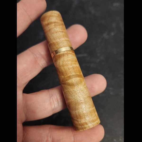 Lidded Box for Sewing Needles/Pills/Toothpicks - Angel Step Figure Maple Wood