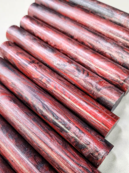 "Crimson Edge" Theme - Artisan Turning Blanks - Pen Blanks - Resin Rods