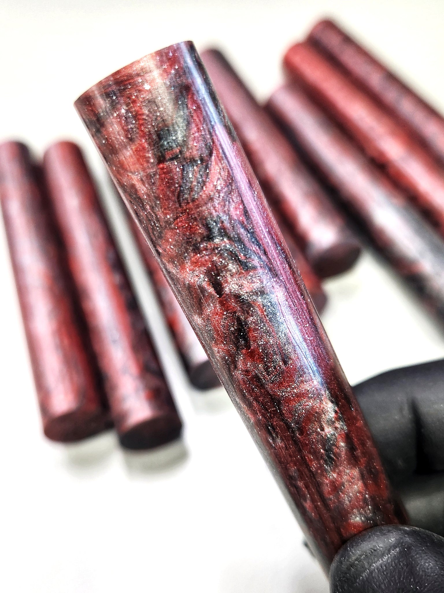 "Crimson Edge" Theme - Artisan Turning Blanks - Pen Blanks - Resin Rods