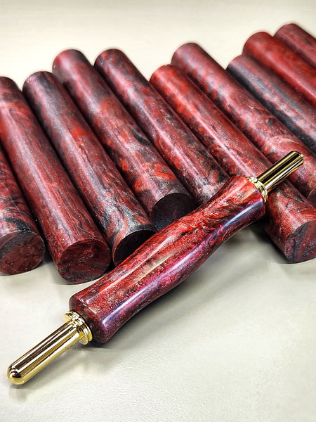"Crimson Edge" Theme - Artisan Turning Blanks - Pen Blanks - Resin Rods