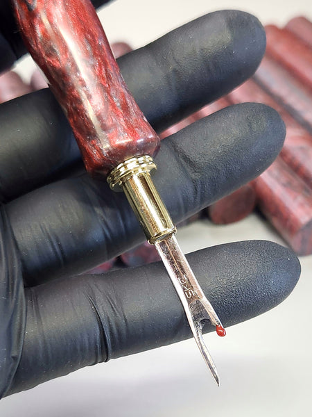 Seam Ripper - Double Ended - "Crimson Edge" Resin Handle
