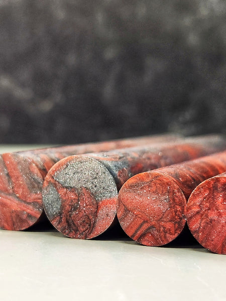 "Crimson Edge" Theme - Artisan Turning Blanks - Pen Blanks - Resin Rods