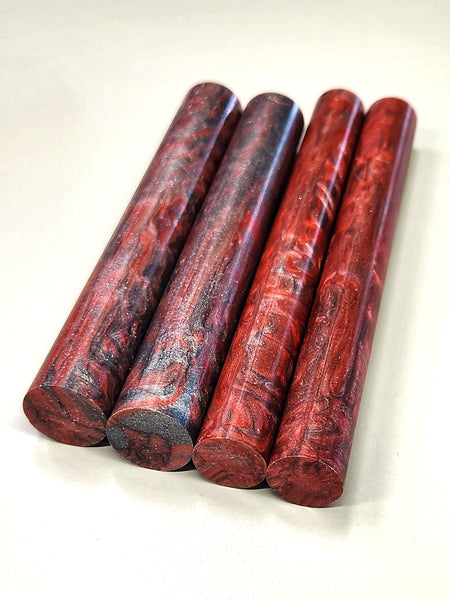 "Crimson Edge" Theme - Artisan Turning Blanks - Pen Blanks - Resin Rods