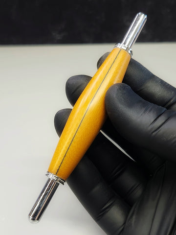 Seam Ripper - Double Ended - "Vintage Butterscotch Linen w/Single Black Line"Phenolic Resin Handle